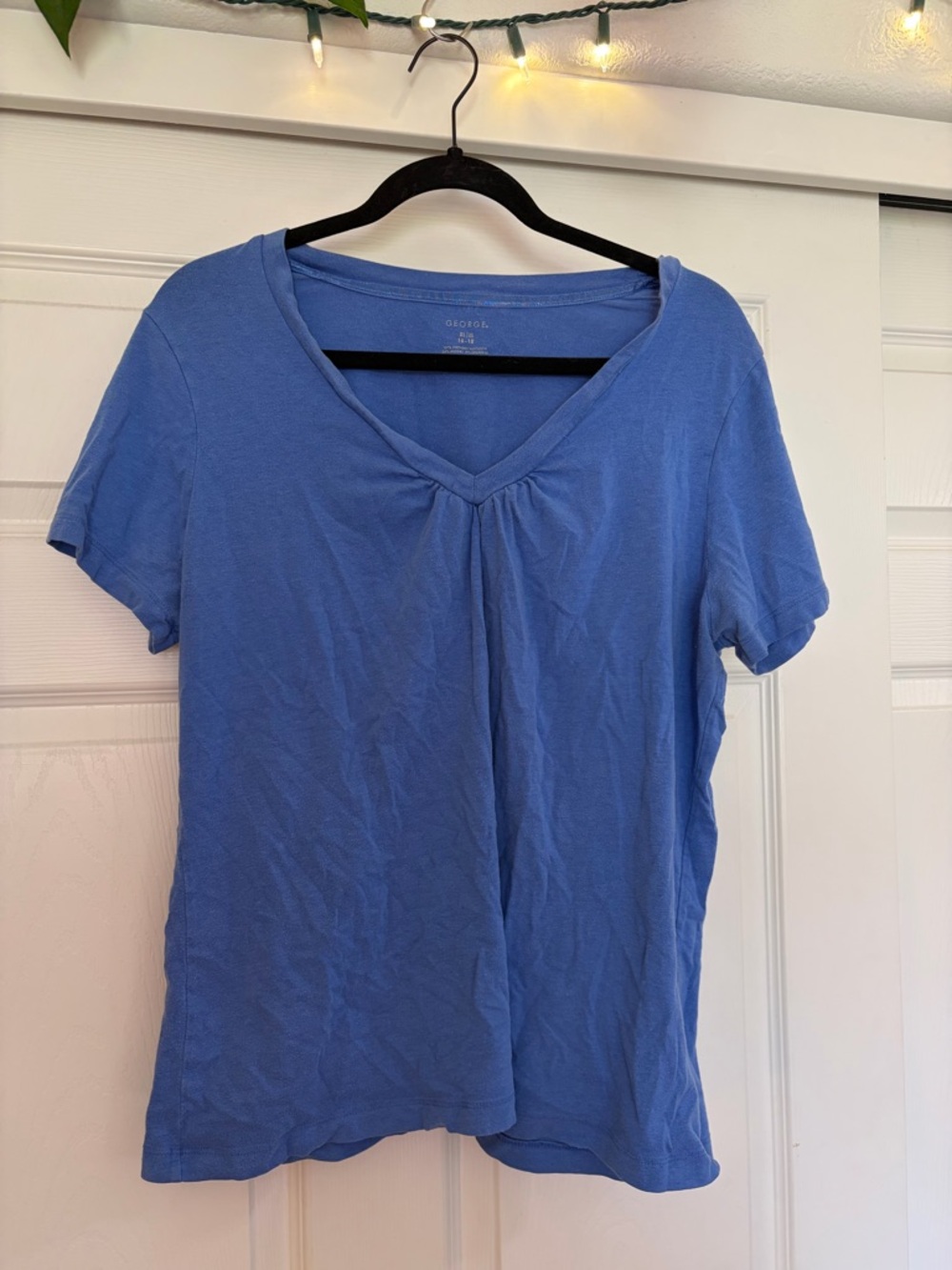 George Periwinkle V-Neck Short Sleeve Top